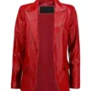 Grace Red Leather Blazer