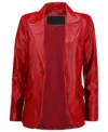 Grace Red Leather Blazer