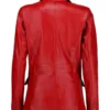 Grace Red Leather Blazer Back