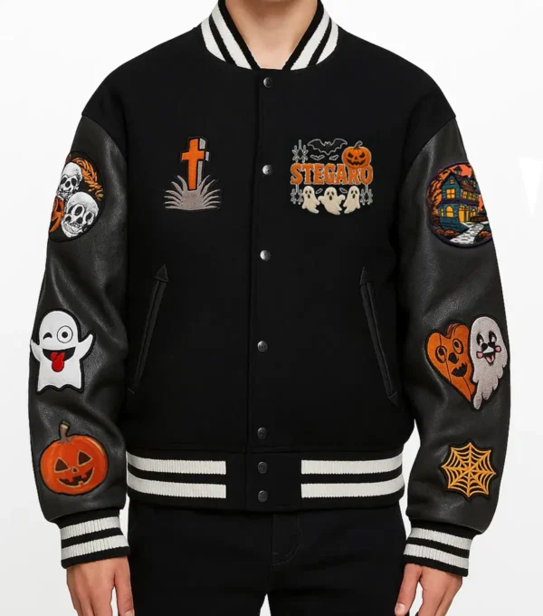Halloween Mistress of Evil Varsity Jacket Front Look