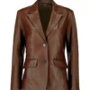 Ivy Women's Brown Leather Blazer