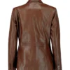 Ivy Women's Brown Leather Blazer Back