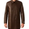 Jett Brown Leather Trench Coat Buy