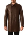 Jett Brown Leather Trench Coat Buy