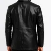 Kaelen Vintage Black Leather Blazer Back