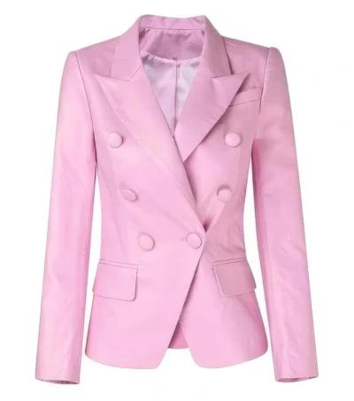 Lily Pink Leather Blazer