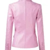 Lily Pink Leather Blazer Back