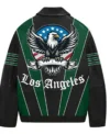 Los Angeles Leather Bomber Jacket Back