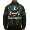 Los Angeles Leather Bomber Jacket Back Look