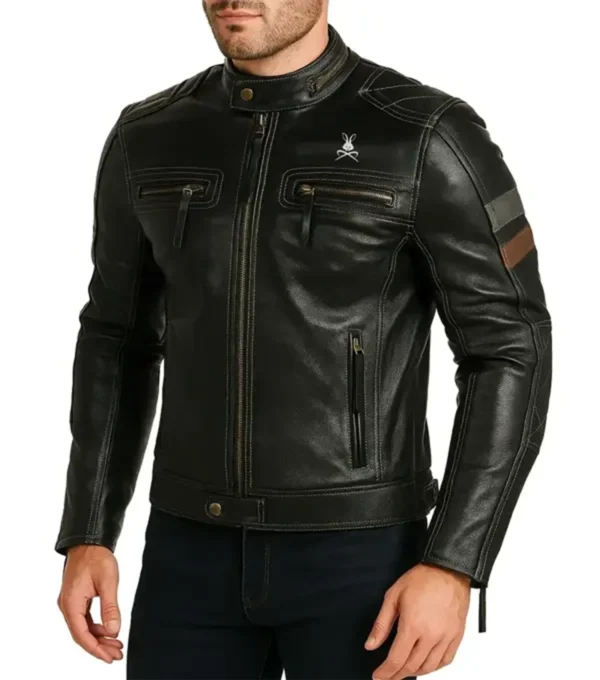 Luther Quilted Shoulder Leather Jacket