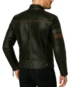 Luther Quilted Shoulder Leather Jacket Back