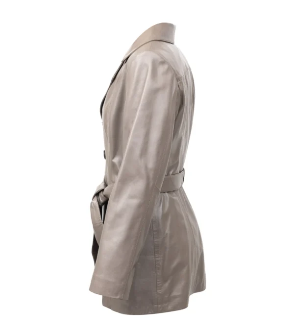Marissa Leather Coat Women Side Look