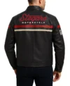 Motorcycle Bonded Leather Biker Jacket Back Look