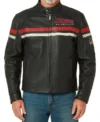 Motorcycle Bonded Leather Biker Jacket Front