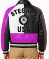 Multicolor Bomber Leather Pink Jacket Back Look