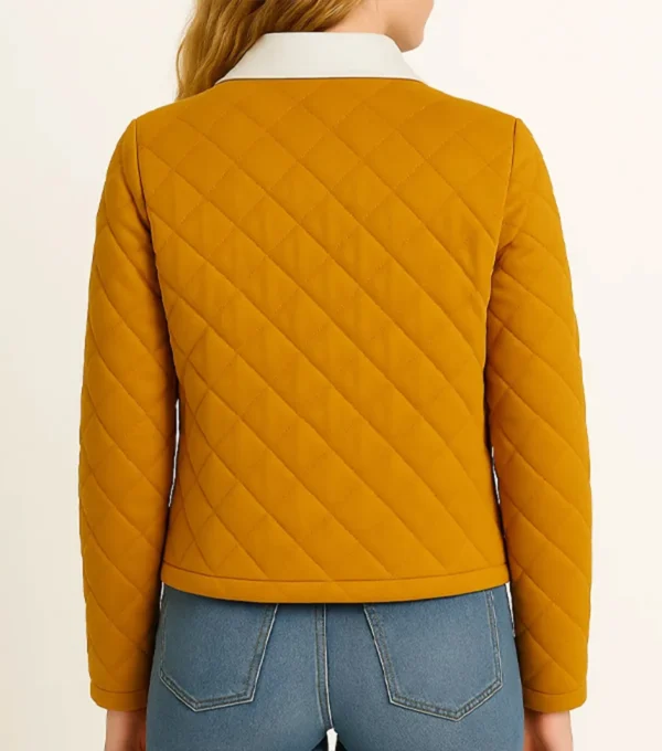 Mustard Quilted Western Jacket Back Look