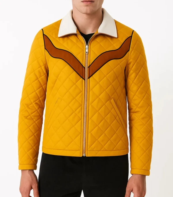 Mustard Quilted Western Jacket Front