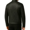 Nikolai Quilted Motorcycle Leather Jacket Back Look