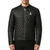 Nikolai Quilted Motorcycle Leather Jacket Front