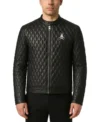 Nikolai Quilted Motorcycle Leather Jacket Front
