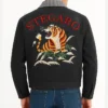 Ragnar Vintage Tiger Bomber Black Jacket Back Look