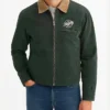 Ragnar Vintage Tiger Bomber Green Jacket Front