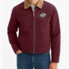 Ragnar Vintage Tiger Bomber Jacket Maroon Front