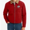 Ragnar Vintage Tiger Bomber Red Jacket Front