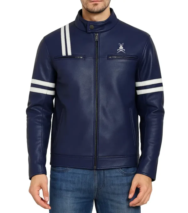 Rebel Bunny Cafe Racer Leather Jacket Front