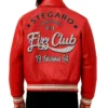 Red Fizz Club Leather Jacket Back Look