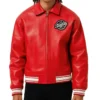 Red Fizz Club Leather Jacket Front