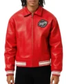 Red Fizz Club Leather Jacket Front