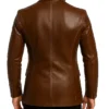 Rhydor Distressed Brown Leather Blazer Back