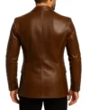 Rhydor Distressed Brown Leather Blazer Back