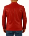 Romeo Red Leather Blazer Back Look
