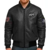 Route 67 Leather Black Jacket Front Look