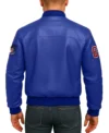 Route 67 Leather Blue Jacket Back Look