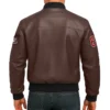 Route 67 Leather Brown Jacket Back Look