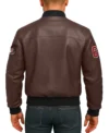 Route 67 Leather Brown Jacket Back Look