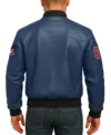 Route 67 Leather Navy Blue Jacket Back