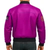 Route 67 Leather Pink Jacket Back Look