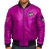 Route 67 Leather Pink Jacket Front