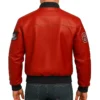 Route 67 Leather Red Jacket Back