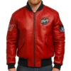 Route 67 Leather Red Jacket Front