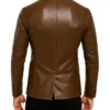 Ryker Brown Leather Blazer Back