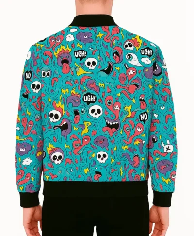 Screaming Faces Bomber Jacket Back Look