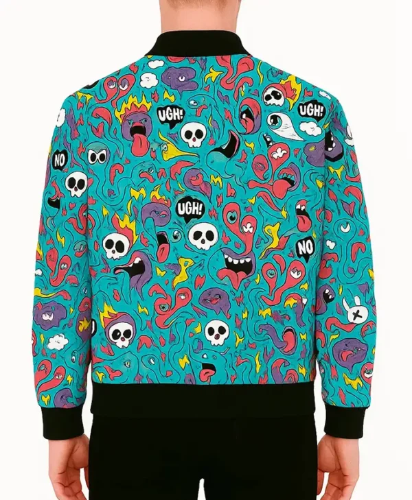 Screaming Faces Bomber Jacket Back Look