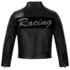 Sierra Racing Black Leather Jacket Back