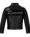 Sierra Racing Black Leather Jacket Back