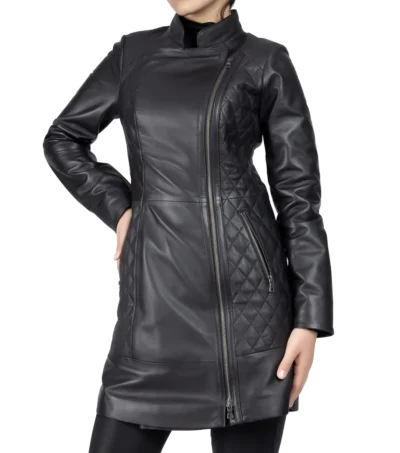 Sophie Genuine Leather Coats for Womens Front